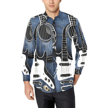 Load image into Gallery viewer, Rich and Rich Men's Blue Guitar Dress Shirt