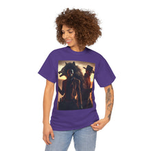 Load image into Gallery viewer, Western-Themed Unisex Heavy Cotton Tee - Cowboy and Wolf Design, Casual Wear, Gift for Him/Her, Festival Apparel, Unique Graphic Tee