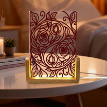 Load image into Gallery viewer, Rich and Rich Harmony Heritage Burgundy Floral Yin-Yang Acrylic Night