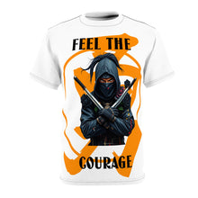 Load image into Gallery viewer, R&RH Unisex Ninja Courage Tee - Feel the Courage Graphic  White T-Shirt