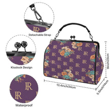 Load image into Gallery viewer, Rich and Rich Purple Floral Kisslock Crossbody Women's Shoulder Bag