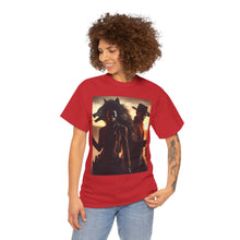 Load image into Gallery viewer, Western-Themed Unisex Heavy Cotton Tee - Cowboy and Wolf Design, Casual Wear, Gift for Him/Her, Festival Apparel, Unique Graphic Tee