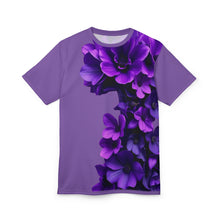 Load image into Gallery viewer, Vibrant Floral Unisex Tee - Purple Floral Design for Spring & Summer Style