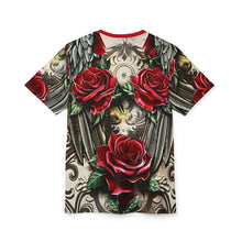 Load image into Gallery viewer, R&RH Red Vibrant Rose Wing Unisex Tee - Edgy Floral Graphic T-Shirt