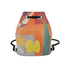 Load image into Gallery viewer, Rich and Rich Orange Abstract Designer Bucket Women's Drawstring Backpack