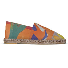 Load image into Gallery viewer, Rich and Rich Orange Abstract Unisex Espadrilles | Artistic Handmade Casual Shoes for Men and Women - Rich and Rich Homeopportunities
