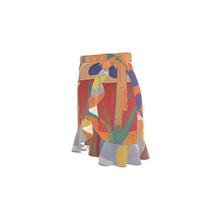 Load image into Gallery viewer, Rich and Rich Orange Abstract Designer Flounce Skirt