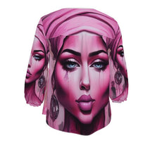 Load image into Gallery viewer, R&RH 'Her Eyes' Pink Designer Womens Blouse