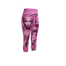Load image into Gallery viewer, R&RH 'Her Eyes' Pink Designer Sports Leggings