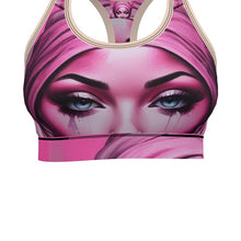Load image into Gallery viewer, R&RH 'Her Eyes' Pink Designer Sports Bra