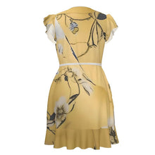 Load image into Gallery viewer, Rich and Rich Women's Pale Yellow Tea Dress | Women’s Designer Sleeveless Wrap Mini Dress - Rich and Rich Homeopportunities