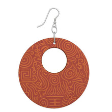 Load image into Gallery viewer, Rich and Rich Orange Feng Shui Inspired Women's Wooden Earrings