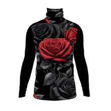 Load image into Gallery viewer, Rich and Rich BlackRedRose Men's Black Turtleneck | Designer Slim-Fit Roll Neck Shirt - Rich and Rich Homeopportunities