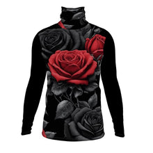 Load image into Gallery viewer, Rich and Rich BlackRedRose Men's Black Turtleneck | Designer Slim-Fit Roll Neck Shirt - Rich and Rich Homeopportunities