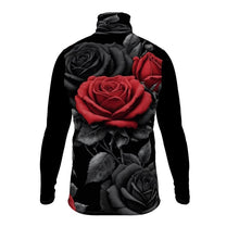 Load image into Gallery viewer, Rich and Rich BlackRedRose Men's Black Turtleneck | Designer Slim-Fit Roll Neck Shirt - Rich and Rich Homeopportunities