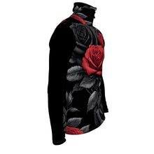 Load image into Gallery viewer, Rich and Rich BlackRedRose Men's Black Turtleneck | Designer Slim-Fit Roll Neck Shirt - Rich and Rich Homeopportunities
