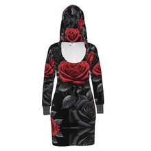 Load image into Gallery viewer, Rich and Rich BlackRedRose Women's Hoodie Dress - Rich and Rich Homeopportunities