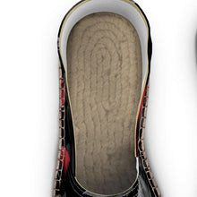 Load image into Gallery viewer, Rich and Rich BlackRedRose Espadrilles for Men and Women | Unisex Handmade Slip-On Shoes with Jute Insole - Rich and Rich Homeopportunities
