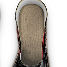 Load image into Gallery viewer, Rich and Rich BlackRedRose Espadrilles for Men and Women | Unisex Handmade Slip-On Shoes with Jute Insole - Rich and Rich Homeopportunities