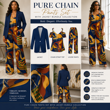 Load image into Gallery viewer, Rich and Rich Blue Multicolor Pants Set with Jacket