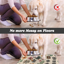 Load image into Gallery viewer, Rich & Rich Personalized Pet Beige Feeding Mat β Custom Absorbent Non-Slip Pet Food & Water Mat (USA)