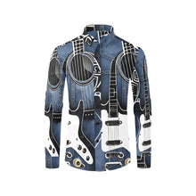 Load image into Gallery viewer, Rich and Rich Men's Blue Guitar Dress Shirt