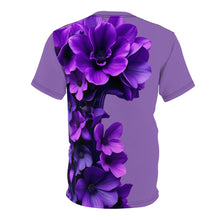 Load image into Gallery viewer, Vibrant Floral Unisex Tee - Purple Floral Design for Spring & Summer Style
