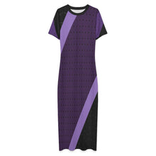 Load image into Gallery viewer, Rich and Rich Women's Purple Diagonal Short Sleeve Bodycon Maxi Dress