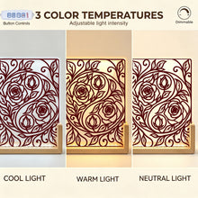 Load image into Gallery viewer, Rich and Rich Harmony Heritage Burgundy Floral Yin-Yang Acrylic Night