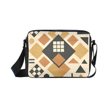 Load image into Gallery viewer, Rich and Rich Men's Earthtone Geometric Shapes  Classic Cross-body Nylon Messenger Bag