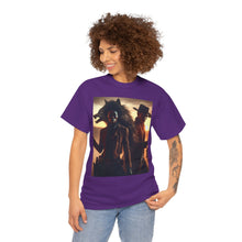 Load image into Gallery viewer, Western-Themed Unisex Heavy Cotton Tee - Cowboy and Wolf Design, Casual Wear, Gift for Him/Her, Festival Apparel, Unique Graphic Tee