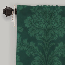 Load image into Gallery viewer, Rich and Rich Sovereign’s Kaleidoscope Green Velvet Window Curtain 28"(W) x 40"(H)