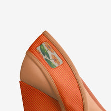 Load image into Gallery viewer, Rich and Rich BeigeEssence Women’s Orange Italian Leather Platform Pump | 5-Inch Designer Wedge - Rich and Rich Homeopportunities