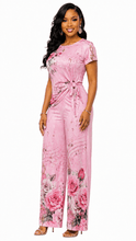 Load image into Gallery viewer, Rich & Rich Women's Pink Floral Music Side-Tie Top & Wide-Leg Pants Set - Rich and Rich Homeopportunities