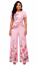 Load image into Gallery viewer, Rich & Rich Women's Pink Floral Music Side-Tie Top & Wide-Leg Pants Set - Rich and Rich Homeopportunities