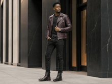 Load image into Gallery viewer, RichandRich_Biz Elegant Burgundy Men's Biker Boot Boot - Rich and Rich Homeopportunities