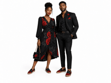Load image into Gallery viewer, Rich and Rich BlackRedRose Espadrilles for Men and Women | Unisex Handmade Slip-On Shoes with Jute Insole - Rich and Rich Homeopportunities