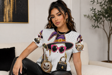 Load image into Gallery viewer, Rich and Rich Chic Ghost Graphic Women's White Tee Portrait