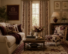 Load image into Gallery viewer, Rich and Rich Vintage Beige Floral Damask Blackout Gommet Curtain Blackout Fabric Grommet Curtain 52x84inch