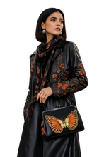 Load image into Gallery viewer, A Rich and Rich Women's Orange Monarch Kisslock Crossbody Shoulder Bag