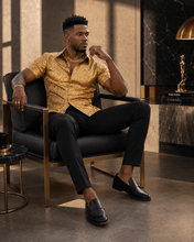 Load image into Gallery viewer, Rich and Rich Gold Baroque Men's Short Sleeved Shirt - Rich and Rich Homeopportunities
