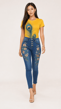 Load image into Gallery viewer, Peacock Feathers Graphic Denim & Tee Set - Rich and Rich Homeopportunities