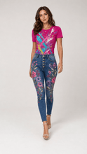 Load image into Gallery viewer, Neon Splatter Abstract Graphic Denim & Tee Set - Rich and Rich Homeopportunities