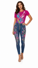 Load image into Gallery viewer, Neon Splatter Abstract Graphic Denim & Tee Set - Rich and Rich Homeopportunities
