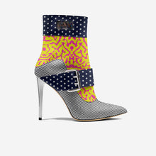 Load image into Gallery viewer, Rich and Rich GrafittiBliss Polka Dot and Fushia Yellow High Heel Belt Women's Boot