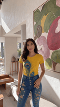 Load image into Gallery viewer, Peacock Feathers Graphic Denim & Tee Set - Rich and Rich Homeopportunities