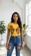 Load image into Gallery viewer, Monarch Butterfly Graphic Denim & Tee Set - Rich and Rich Homeopportunities