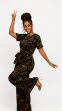 Load image into Gallery viewer, Rich & Rich Women's Black Rose Gold Side-Tie Top & Wide-Leg Pants Set - Rich and Rich Homeopportunities