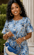 Load image into Gallery viewer, Rich & Rich Women's Blue Bird Side-Tie Top & Wide-Leg Pants Set - Rich and Rich Homeopportunities