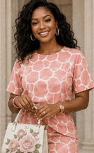 Load image into Gallery viewer, Rich & Rich Women's Pink Giraffe Print Side-Tie Top & Wide-Leg Pants Set - Rich and Rich Homeopportunities